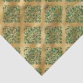 Glam Green Gold Damask Muster Seidenpapier (Ausschnitt)