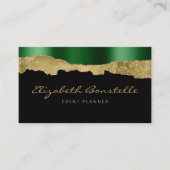 Glam Green Gold Foil Luxus Business Card Visitenkarte (Vorderseite)