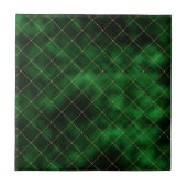 Glam Green Gold Geometric Graphic Fliese (Vorderseite)