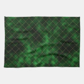 Glam Green Gold Geometric Graphic Geschirrtuch (Horizontal)