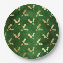 Glam Green Gold Holly Weihnachten