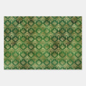 Glam Green Gold Muster Weihnachten Geschenkpapier Set (Vorderseite 2)