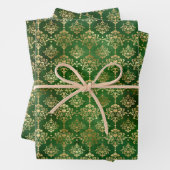 Glam Green Gold Muster Weihnachten Geschenkpapier Set (Beispiel)