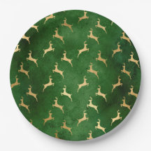 Glam Green Gold Rentier Weihnachten