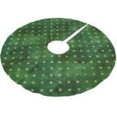 Glam Green Gold Stars Weihnachten Polyester Weihnachtsbaumdecke (Schrägansicht)