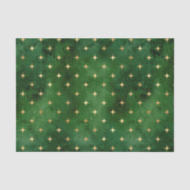 Glam Green Gold Stars Weihnachten Seidenpapier