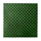 Glam Green Golden Horseshoe Graphic Fliese (Vorderseite)