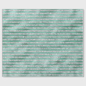 Glam Green Silver Glitzer Streifen Geschenkpapier (Flach)