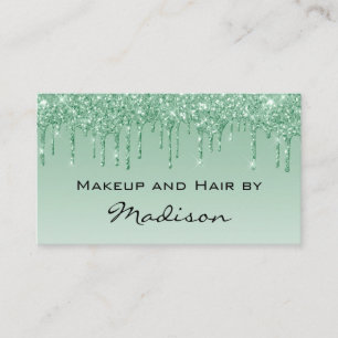 Glam Green tropfender Glitter Makeup-Artist Visitenkarte