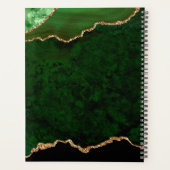 Glam Green Velvet Agate Geode Gold Script Planer (Rückseite)