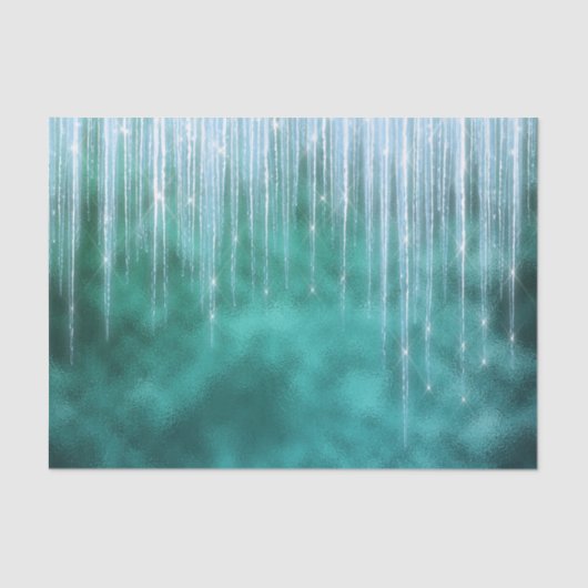 Glam Green White Icicles Weihnachten Seidenpapier (Vorderseite)