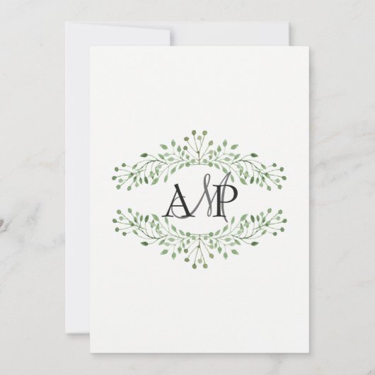 Glam Greenery Hochzeit speichern Sie die Terminkar Save The Date (Rückseite)