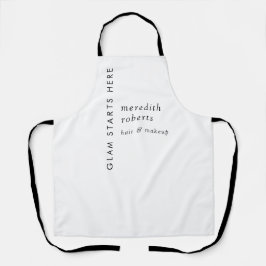 Glam Hair and Makeup Schwarz-weiß Salon Schürze