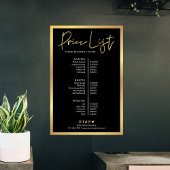 Glam Hair Stylist Black & Gold Preisliste Poster