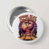 Glam Halloween Flamingo Spaß Button (Vorne & Hinten)