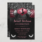 Glam Halloween Ornaments 16 . Geburtstag Einladung (Vorne/Hinten)