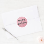 Glam Happy Birthday Blush Pink Rose Gold Glitzer Runder Aufkleber (Umschlag)