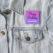 Glam Happy Birthday Ombre Lila Glitzer Glitzern Button (Beispiel)