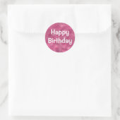Glam Happy Birthday White Lila Glitzer Glitzern Runder Aufkleber (Tasche)