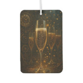 Glam Happy New Year Steampunk Champagne Autolufterfrischer (Vorderseite)