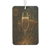 Glam Happy New Year Steampunk Champagne Autolufterfrischer (Rückseite)