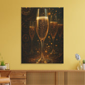 Glam Happy New Year Steampunk Champagne  Leinwanddruck (Insitu (Wohnzimmer))