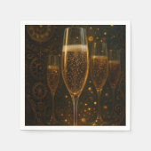 Glam Happy New Year Steampunk Champagne Serviette (Vorderseite)