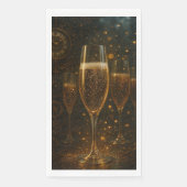 Glam Happy New Year Steampunk Champagne Serviette (Vorderseite)