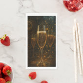 Glam Happy New Year Steampunk Champagne  Serviette (Beispiel)