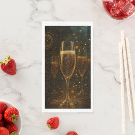 Glam Happy New Year Steampunk Champagne Serviette