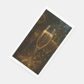 Glam Happy New Year Steampunk Champagne Serviette (Ecke)