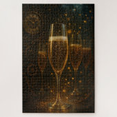 Glam Happy New Year Steampunk Champagner  Puzzle (Vertikal)