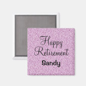 Glam Happy Retirement Lila Glitzer Sparkle Magnet (Vorderseite/Rückseite)