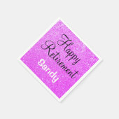 Glam Happy Retirement Lila Glitzer Sparkle Serviette (Ecke)