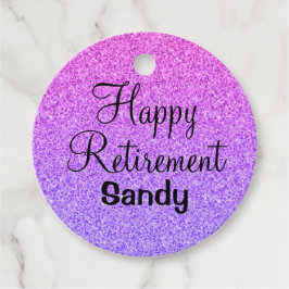 Glam Happy Retirement Ombre Lila Glitzer Sparkle Geschenkanhänger