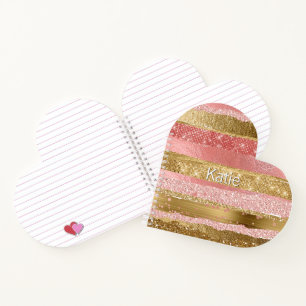 Glam Heart Custom Notebook Notizblock