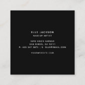Glam heiß rosa schwarze Lippen Makeup Künstler Quadratische Visitenkarte (Rückseite)