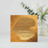 Glam Herbst Fall Golden Copper Blätter Foil Einladung (Stehend Vorderseite)