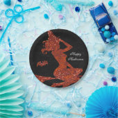 Glam Hexe fliegt auf dem Halloween-Party im Zimmer Pappteller (Party)