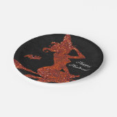 Glam Hexe fliegt auf dem Halloween-Party im Zimmer Pappteller (Schrägansicht)