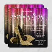 Glam High Heel Shoe Geburtstagsparty Einladung (Vorne/Hinten)