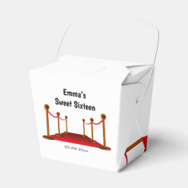 Glam Hollywood White & Red Tepet Sweet 16. Geschenkschachtel