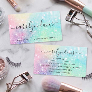 Glam Holografisches Glitter Irisierendes Schönes M Visitenkarte