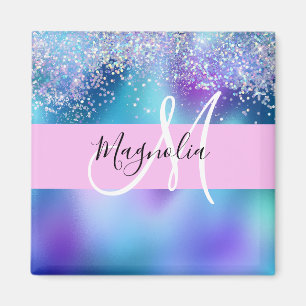 Glam Holografisches Meerjungfrau Glitter Funkel Mo Magnet