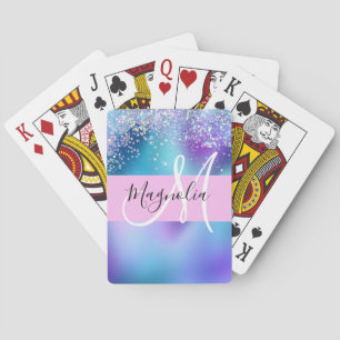 Glam Holografisches Meerjungfrau Glitter Funkeln M Spielkarten