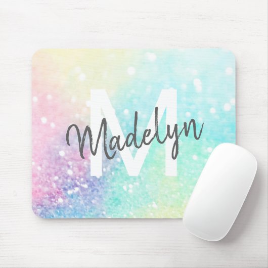 Glam Holographic Glitzer Farbenfrohe Hübsche Muste Mousepad (Mit Mouse)