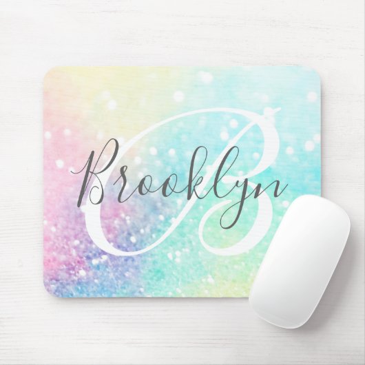 Glam Holographic Glitzer Farbenfrohe Hübsche Muste Mousepad (Mit Mouse)