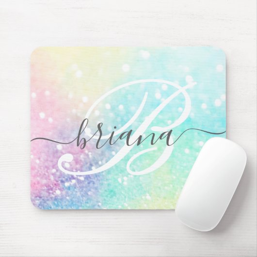 Glam Holographic Glitzer Farbenfrohe Hübsche Muste Mousepad (Mit Mouse)