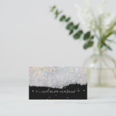 Glam Holographic Glitzer Makeup Artist Black Visitenkarte (Stehend Vorderseite)