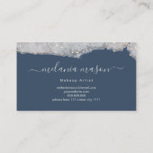 Glam Holographic Glitzer Makeup Artist Blue Visitenkarte (Rückseite)